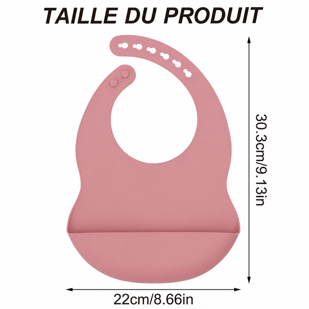 Bavoir en Silicone Ajustable & Imperméable – L’essentiel pour Bébé