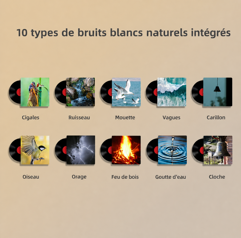 Machine à bruit blanc de sommeil rvb avec son apaisant, veilleuse LED rechargeable tactile, lampe audio et de sommeil relaxante pour bébé