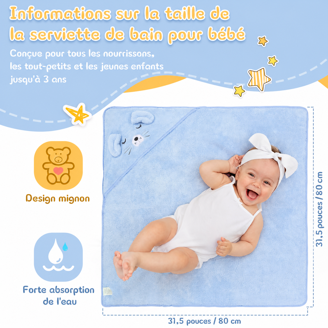 Serviette de bain pour bébé