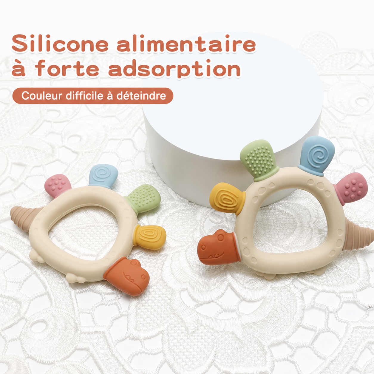 Jouet de dentition dinosaure en silicone