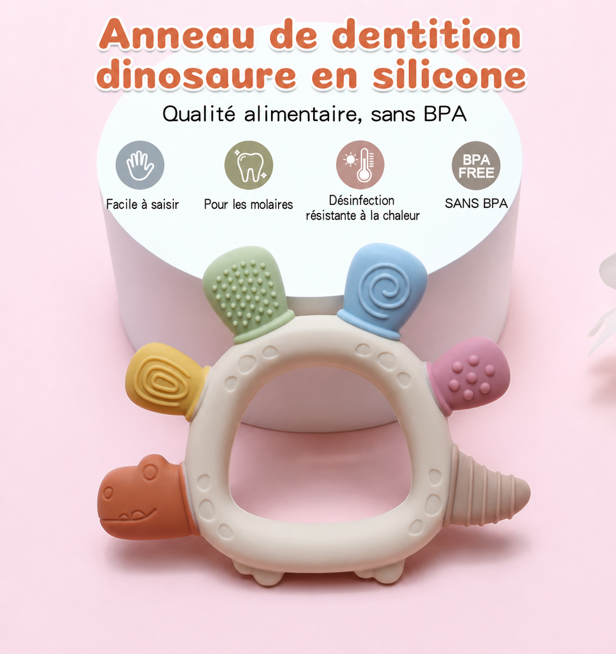 Jouet de dentition dinosaure en silicone
