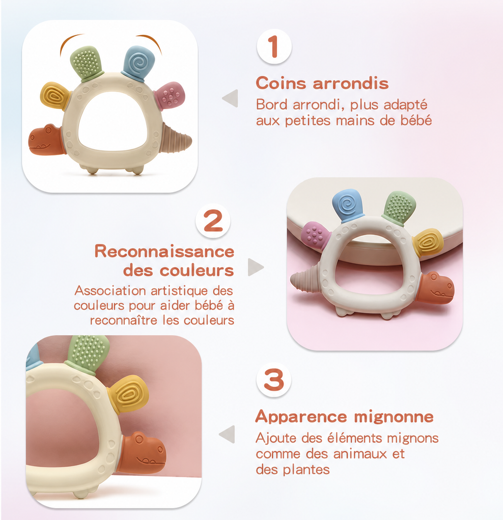 Jouet de dentition dinosaure en silicone