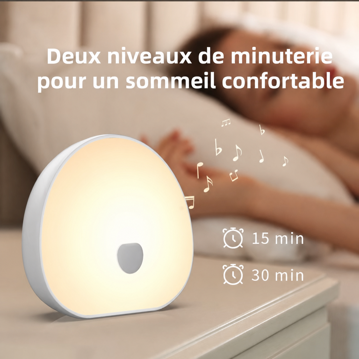 Machine à bruit blanc de sommeil rvb avec son apaisant, veilleuse LED rechargeable tactile, lampe audio et de sommeil relaxante pour bébé