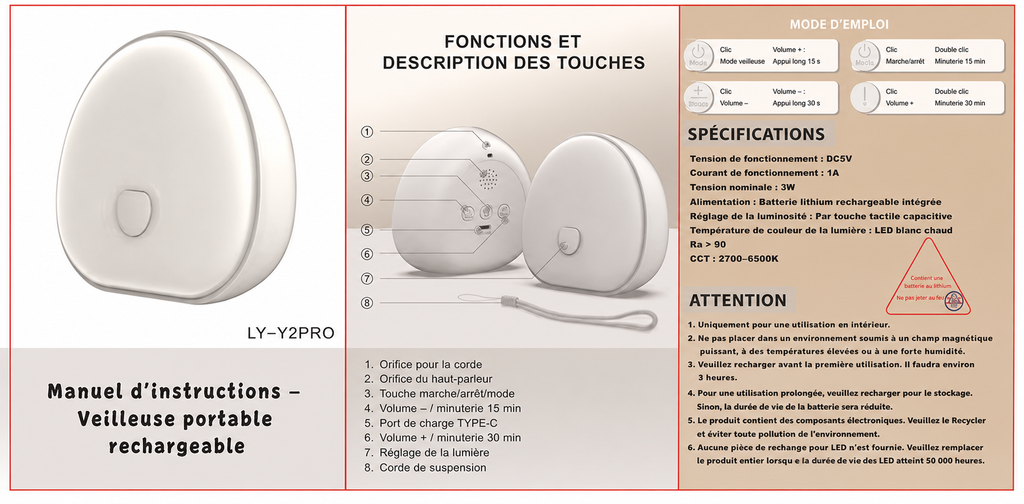 Machine à bruit blanc de sommeil rvb avec son apaisant, veilleuse LED rechargeable tactile, lampe audio et de sommeil relaxante pour bébé