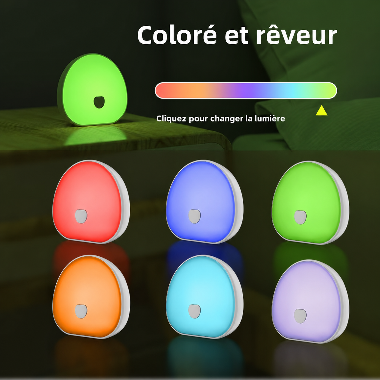 Machine à bruit blanc de sommeil rvb avec son apaisant, veilleuse LED rechargeable tactile, lampe audio et de sommeil relaxante pour bébé