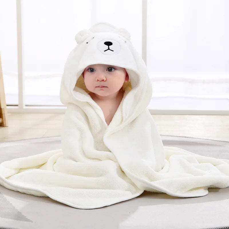 Serviette à Capuche pour Bébé – Douceur et Confort en Velours Corail
