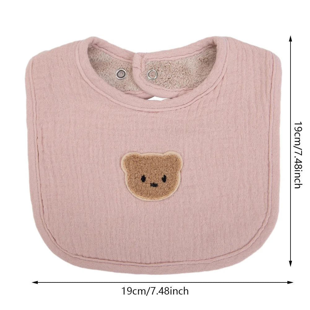 Ours mignon en coton mousseline – Bavoirs pour bébé