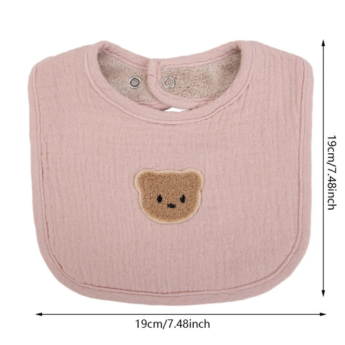Bavoirs pour bébé - Ours mignon en coton mousseline – de 0 à 1 an