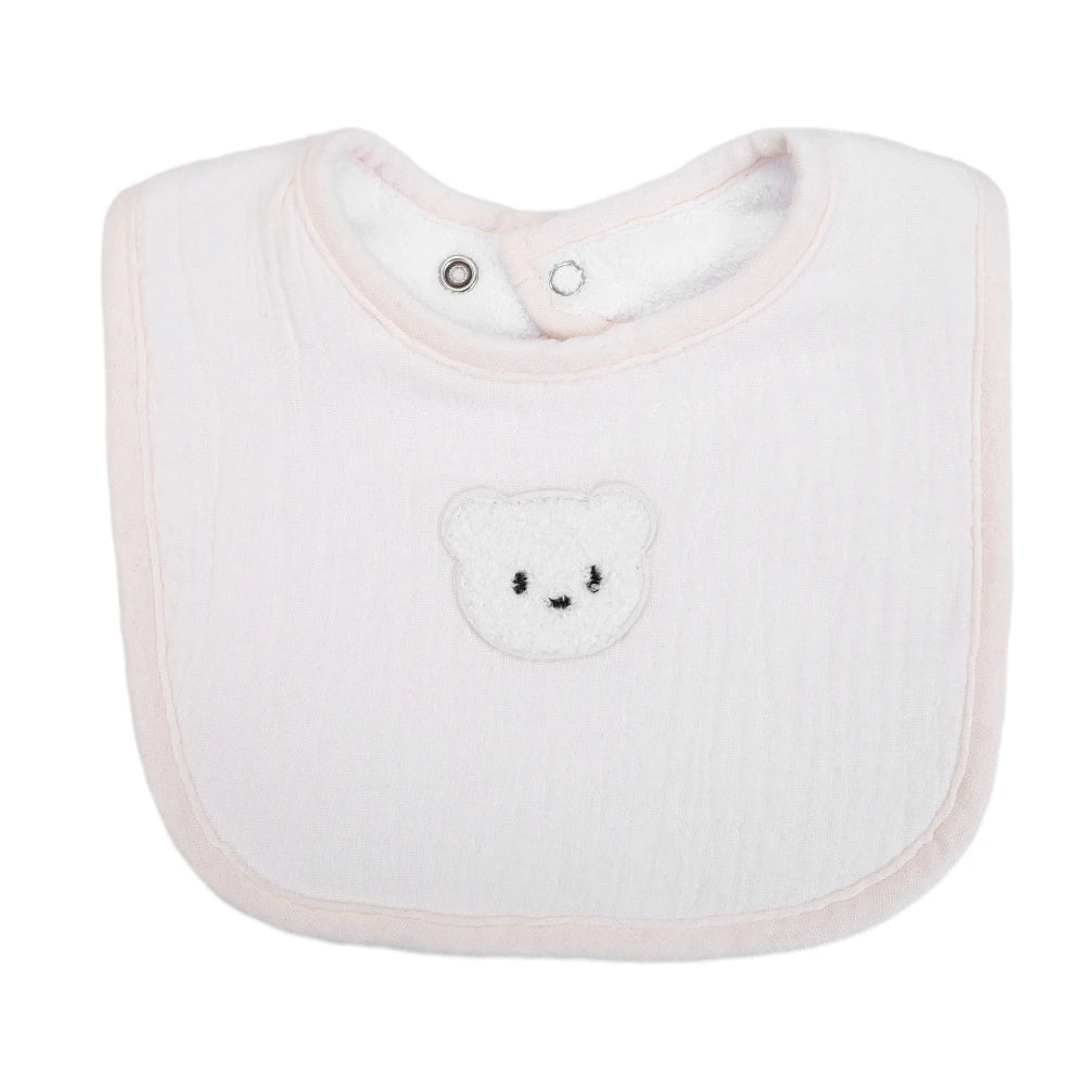 Bavoirs pour bébé - Ours mignon en coton mousseline – de 0 à 1 an