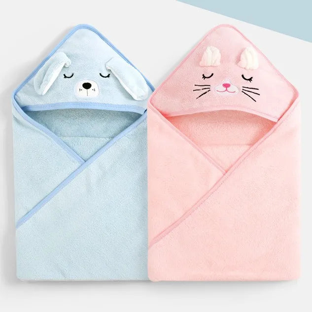 Serviette à Capuche pour Bébé – Douceur et Confort en Velours Corail
