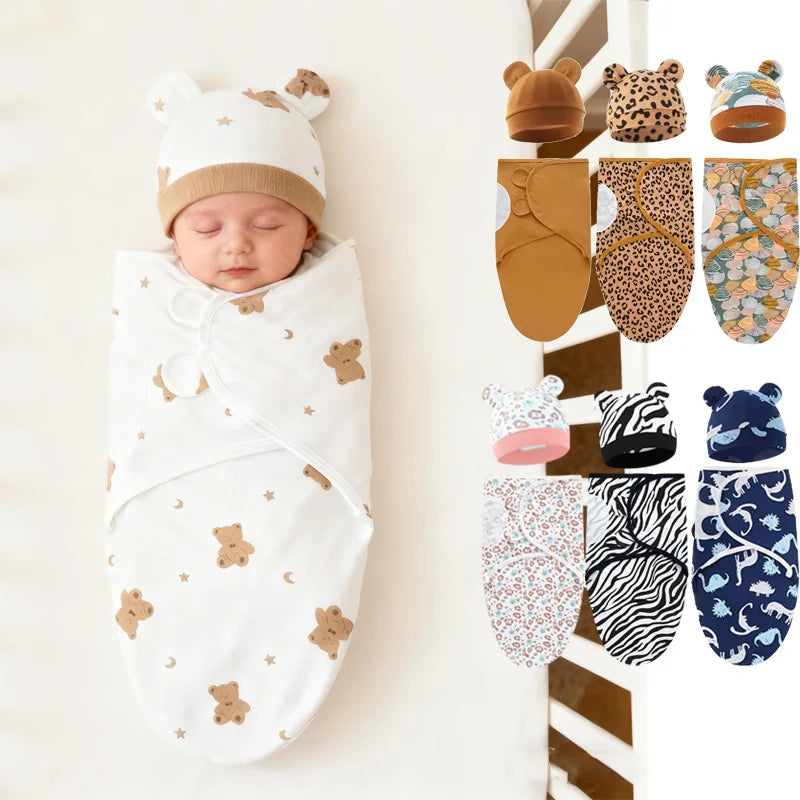 Couverture d'emmaillotage pour bébé, douce et chaude, en coton, pour nouveau-né, type gigoteuse ou couette de lit.