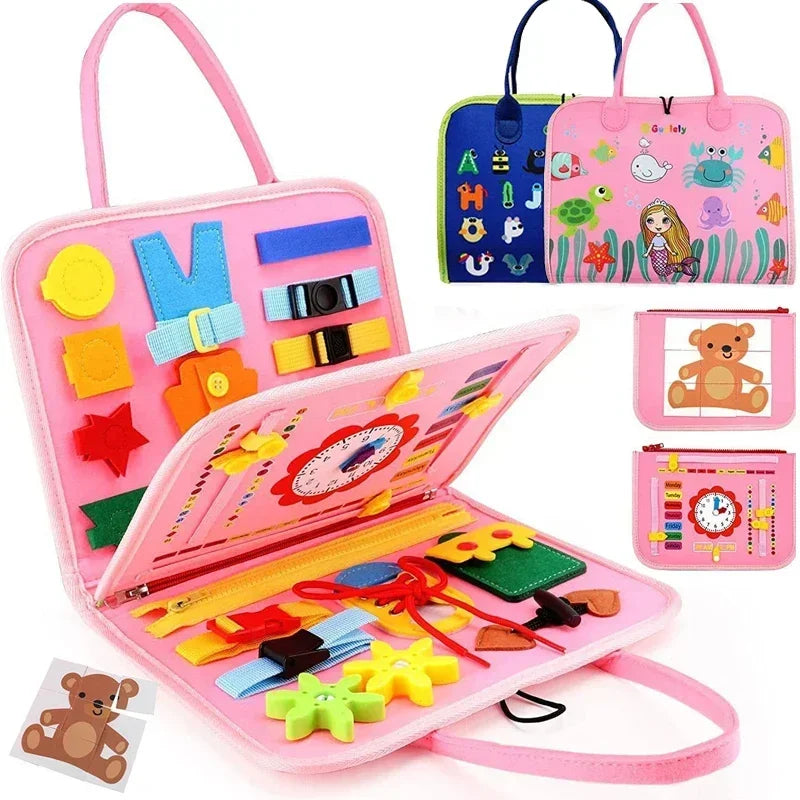 Tableau d'Activités Montessori – Jouet Éducatif en Feutrine pour Enfants